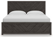 Prendonea Dark Charcoal King Panel Bed, Dresser, Mirror and Nightstand from Ashley - Lara Furniture