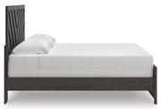 Prendonea Dark Charcoal King Panel Bed, Dresser, Mirror and Nightstand from Ashley - Lara Furniture