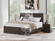Prendonea Dark Charcoal King Panel Bed, Dresser, Mirror and Nightstand from Ashley - Lara Furniture