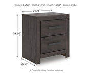 Prendonea Dark Charcoal King Panel Bed, Dresser, Mirror and Nightstand from Ashley - Lara Furniture