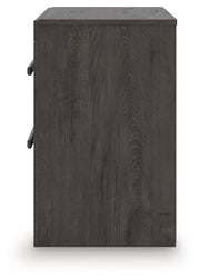 Prendonea Dark Charcoal Queen Panel Bed, Dresser and Nightstand from Ashley - Lara Furniture