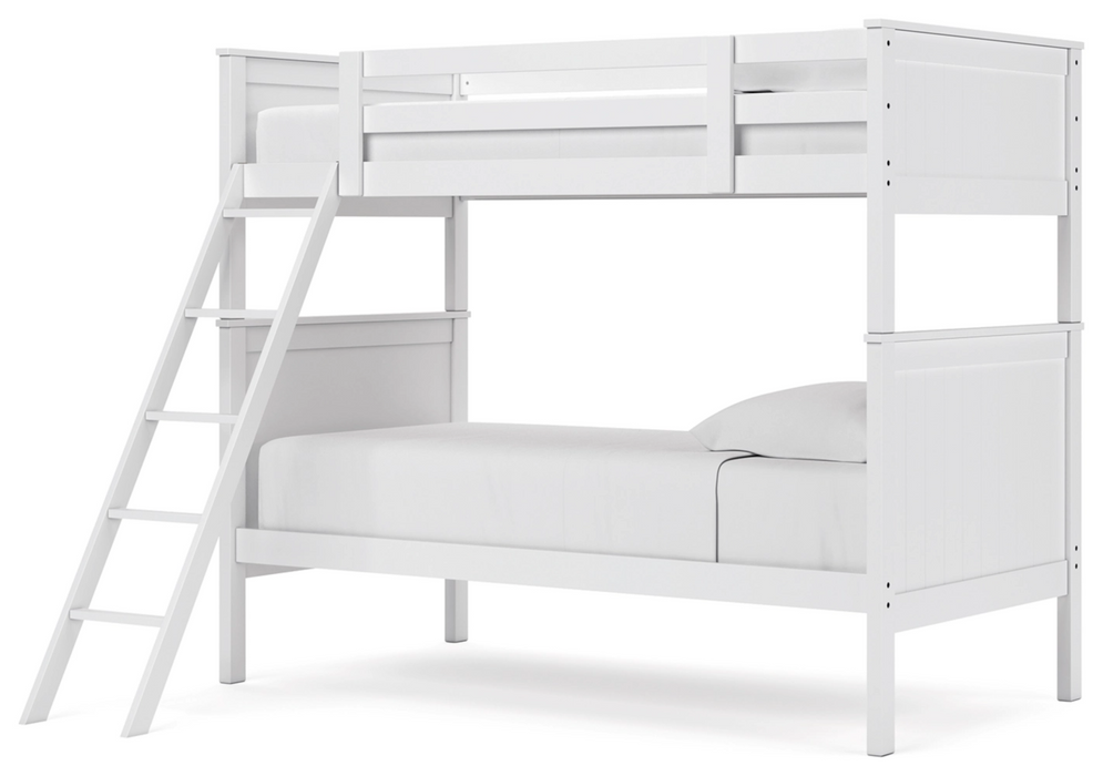 Nextonfort White Twin over Twin Bunk Bed