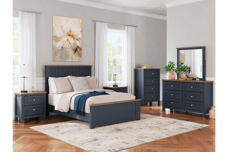 Landocken Brown/Blue Full Panel Bed -  Ashley - Lara Furniture