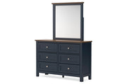Landocken Brown/Blue Dresser and Mirror -  Ashley - Lara Furniture
