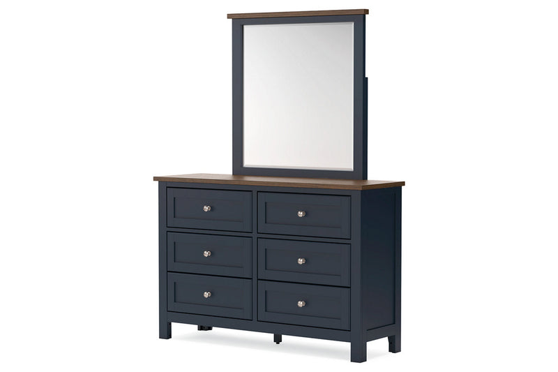 Landocken Brown/Blue Dresser and Mirror -  Ashley - Lara Furniture