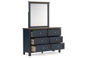 Landocken Brown/Blue Dresser and Mirror -  Ashley - Lara Furniture