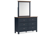 Landocken Brown/Blue Dresser and Mirror -  Ashley - Lara Furniture