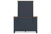 Landocken Brown/Blue Dresser and Mirror -  Ashley - Lara Furniture
