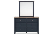 Landocken Brown/Blue Dresser and Mirror -  Ashley - Lara Furniture