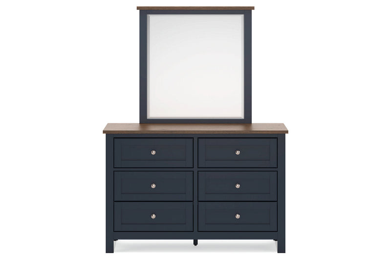 Landocken Brown/Blue Dresser and Mirror -  Ashley - Lara Furniture
