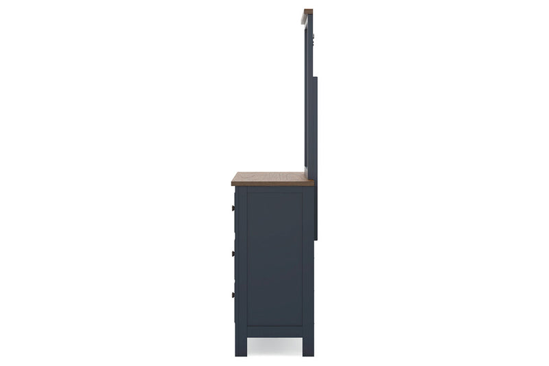 Landocken Brown/Blue Dresser and Mirror -  Ashley - Lara Furniture