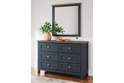 Landocken Brown/Blue Dresser and Mirror -  Ashley - Lara Furniture