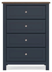 Landocken Brown/Blue Twin Panel Bed, Chest and Nightstand from Ashley - Lara Furniture