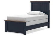 Landocken Brown/Blue Twin Panel Bed -  Ashley - Lara Furniture
