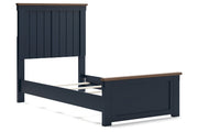 Landocken Brown/Blue Twin Panel Bed -  Ashley - Lara Furniture