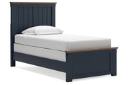 Landocken Brown/Blue Twin Panel Bed -  Ashley - Lara Furniture