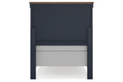 Landocken Brown/Blue Twin Panel Bed -  Ashley - Lara Furniture
