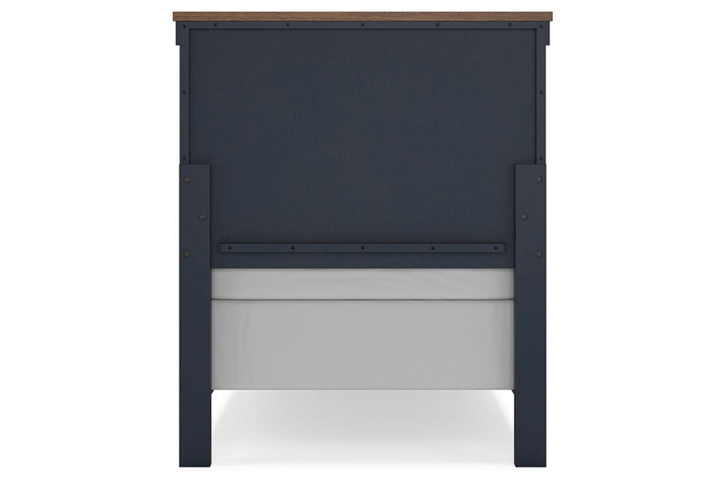 Landocken Brown/Blue Twin Panel Bed -  Ashley - Lara Furniture