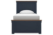 Landocken Brown/Blue Twin Panel Bed -  Ashley - Lara Furniture