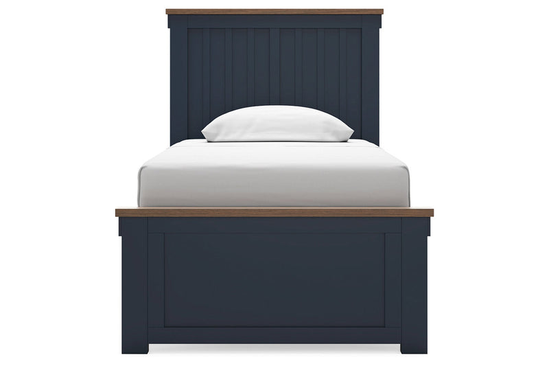 Landocken Brown/Blue Twin Panel Bed -  Ashley - Lara Furniture