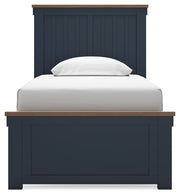 Landocken Brown/Blue Twin Panel Bed, Chest and Nightstand from Ashley - Lara Furniture