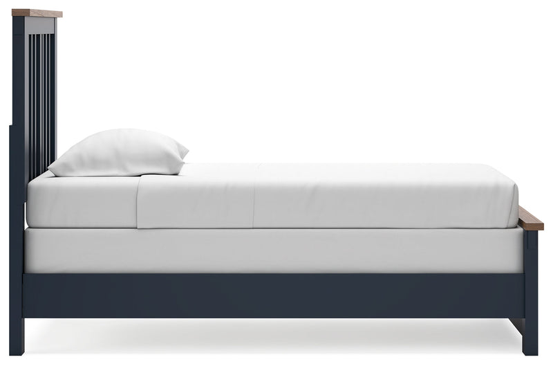 Landocken Brown/Blue Twin Panel Bed, Chest and Nightstand from Ashley - Lara Furniture
