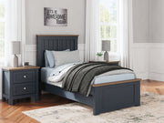 Landocken Brown/Blue Twin Panel Bed, Chest and Nightstand from Ashley - Lara Furniture