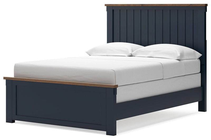 Landocken Brown/Blue Full Panel Bed -  Ashley - Lara Furniture