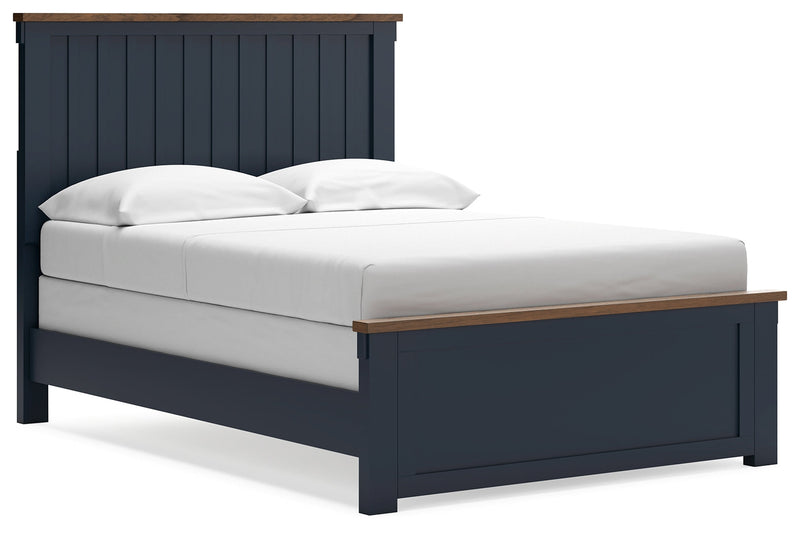 Landocken Full Panel Bed, Dresser and Mirror in Brown/Blue from Ashley - Lara Furniture