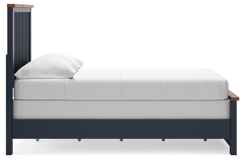 Landocken Full Panel Bed, Dresser and Mirror in Brown/Blue from Ashley - Lara Furniture
