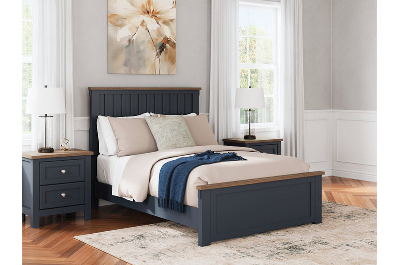 Landocken Brown/Blue Full Panel Bed -  Ashley - Lara Furniture
