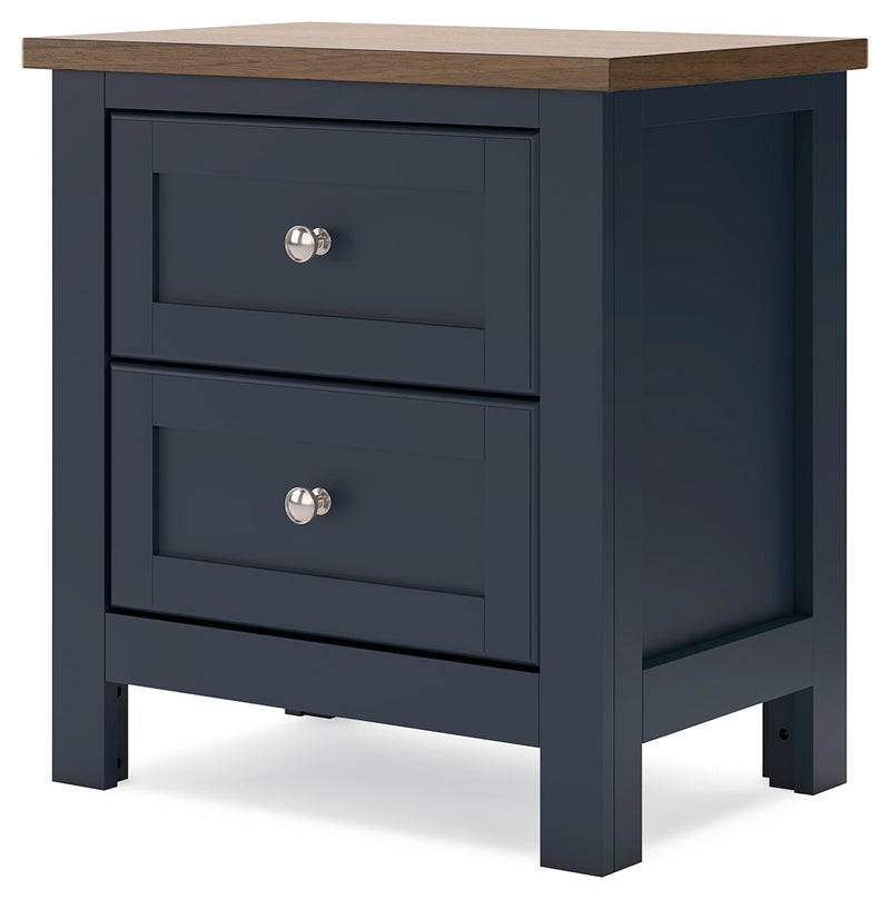 Landocken Brown/Blue Twin Panel Bed, Chest and Nightstand from Ashley - Lara Furniture