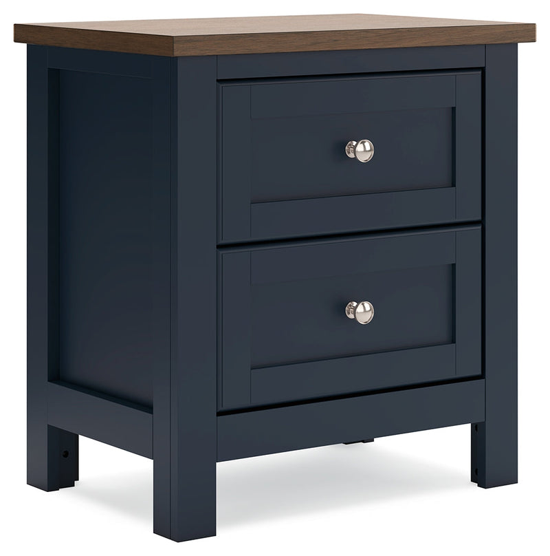 Landocken Brown/Blue Twin Panel Bed, Chest and Nightstand from Ashley - Lara Furniture