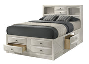 Emily White Queen Storage Platform Bed from Crown Mark - Lara Furniture