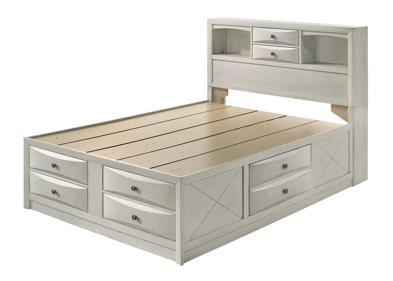 Emily White Storage Platform Bedroom Set from Crown Mark - Lara Furniture