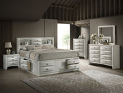 Emily White Storage Platform Bedroom Set from Crown Mark - Lara Furniture