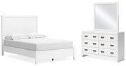 Binterglen White Full Panel Bed with Mirrored Dresser from Ashley - Lara Furniture