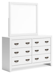 Binterglen White King Panel Bed with Mirrored Dresser from Ashley - Lara Furniture