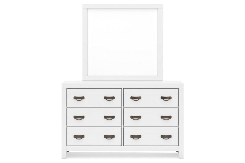 Binterglen White Dresser and Mirror -  Ashley - Lara Furniture