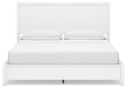 Binterglen White California King Panel Bed with Mirrored Dresser from Ashley - Lara Furniture