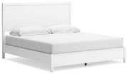 Binterglen White King Panel Bed with Mirrored Dresser from Ashley - Lara Furniture