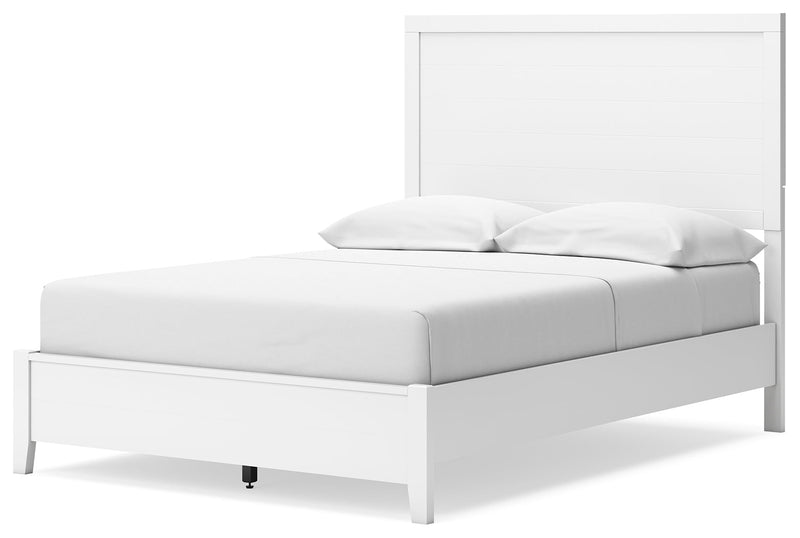Binterglen White Full Panel Bed with Mirrored Dresser from Ashley - Lara Furniture