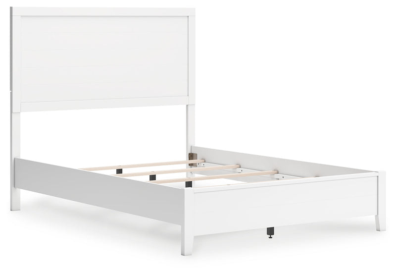 Binterglen White Full Panel Bed with Mirrored Dresser from Ashley - Lara Furniture