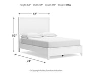 Binterglen White Full Panel Bed with Mirrored Dresser from Ashley - Lara Furniture
