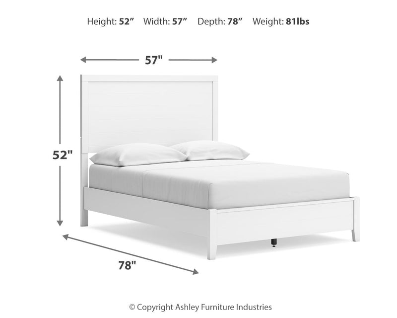 Binterglen White Full Panel Bed with Mirrored Dresser from Ashley - Lara Furniture