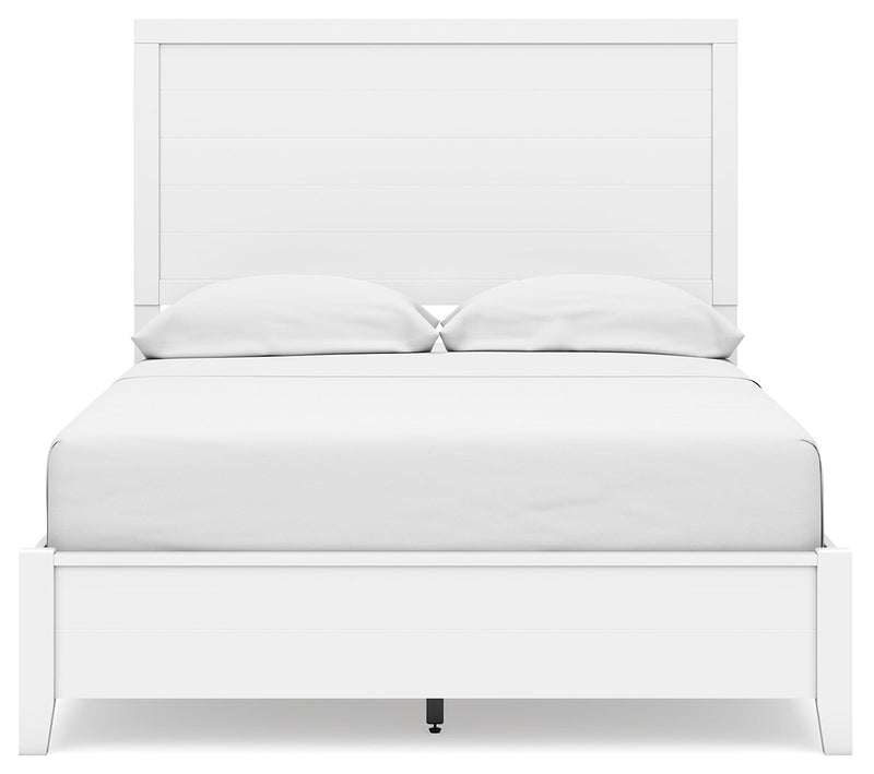 Binterglen White Full Panel Bed with Mirrored Dresser from Ashley - Lara Furniture