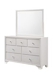 Lyssa Oat and Frost LED Upholstered Panel Bedroom Set from Crown Mark - Lara Furniture