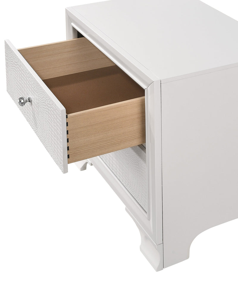 Lyssa Oat and Frost LED Upholstered Panel Bedroom Set from Crown Mark - Lara Furniture
