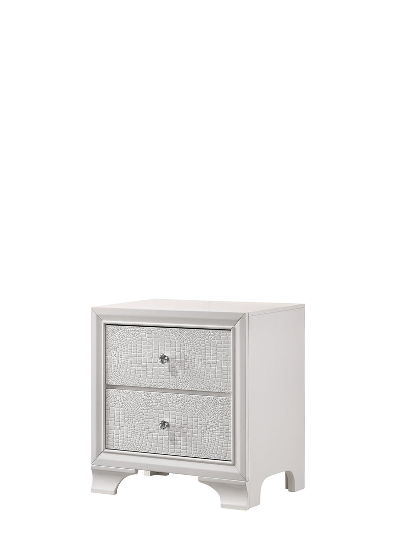Lyssa Oat and Frost LED Upholstered Panel Bedroom Set from Crown Mark - Lara Furniture