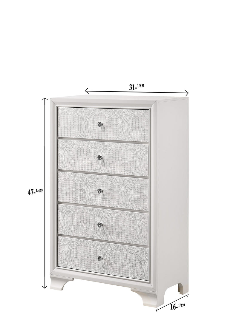 Lyssa Oat and Frost LED Upholstered Panel Bedroom Set from Crown Mark - Lara Furniture